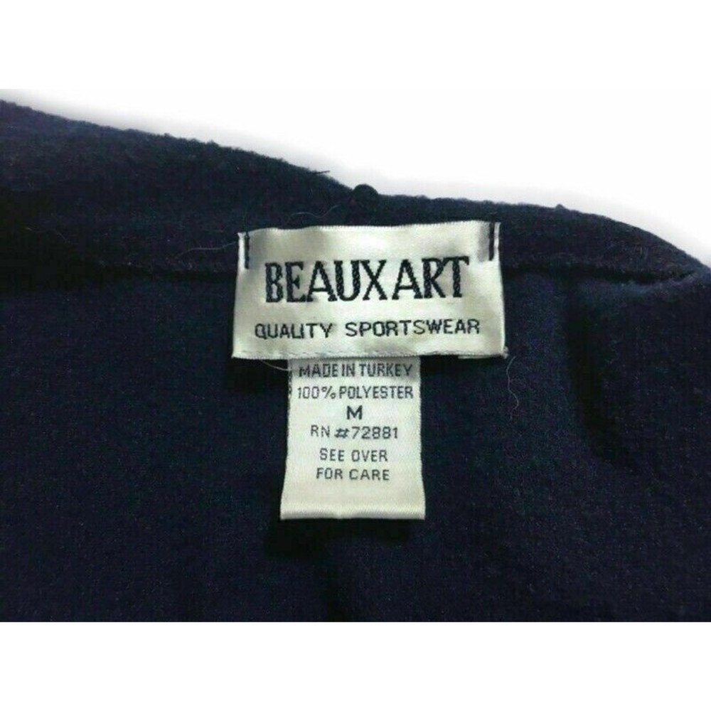 Beaux Art Quality Sportswear Sport Jacket Medium Navy/White Hooded Zip Front EUC - Picture 5 of 6